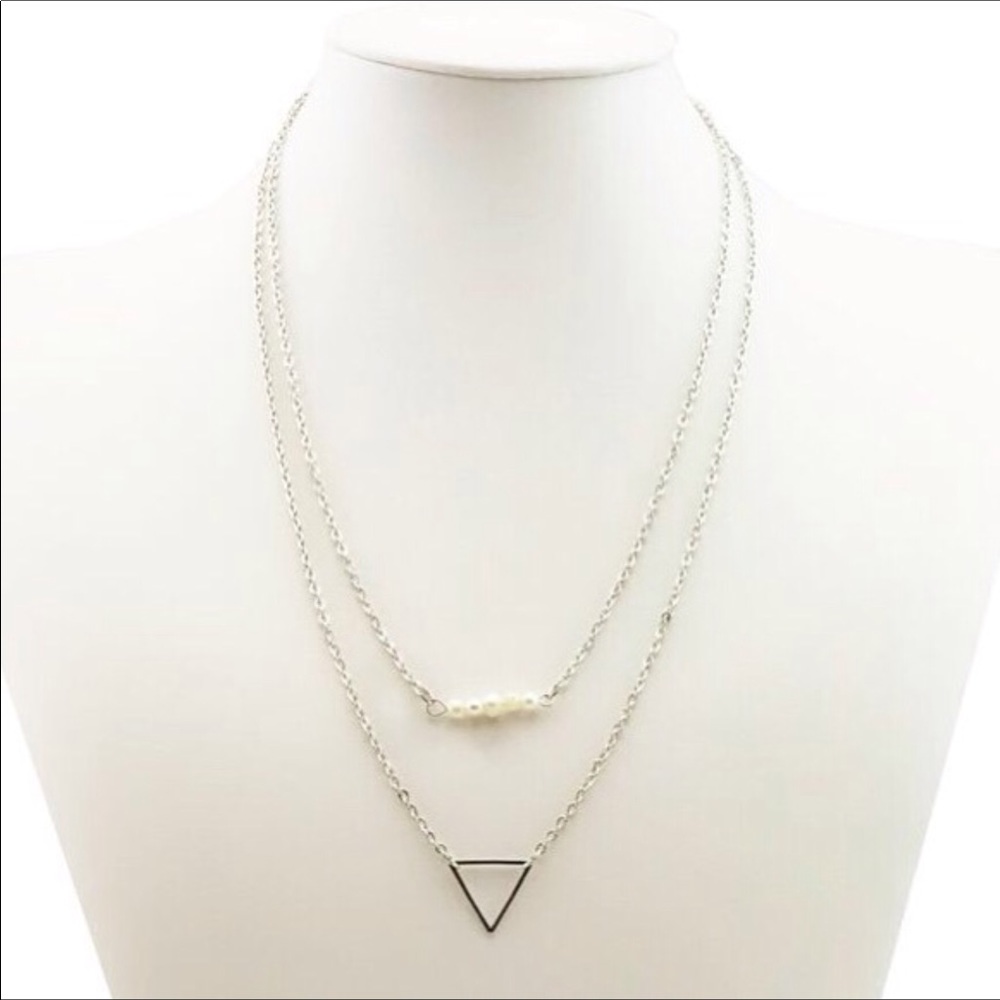 Genuine Pearls & Arrow layered necklace